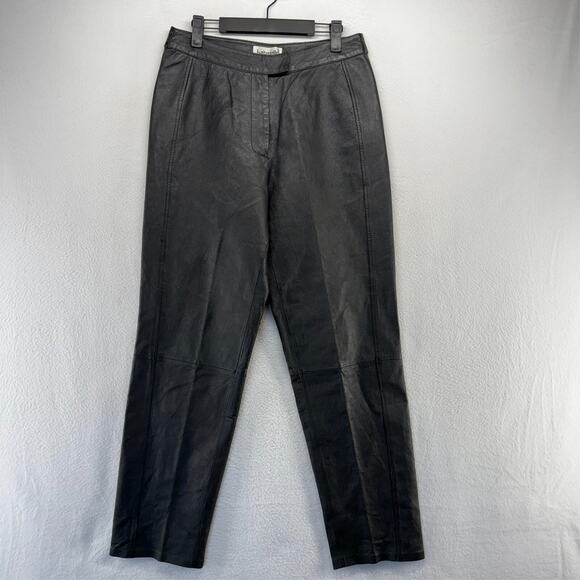 bagatelle Pants - Vintage Bagatelle Leather Pants Women's 10 Black Hook Loop Hip Hop 90s (28x30)
